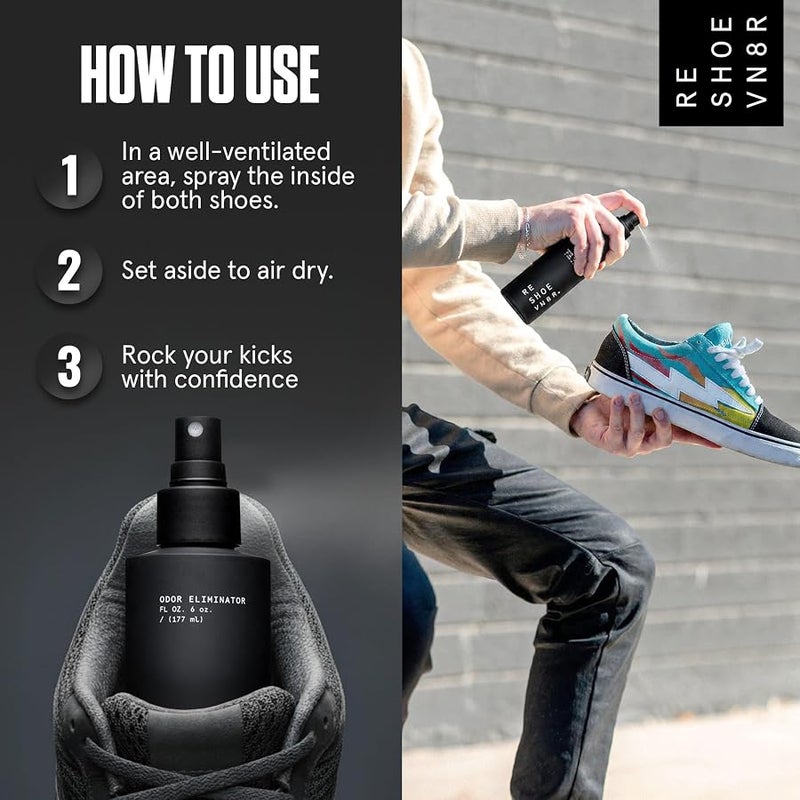 RESHOEVN8R Shoe Deodorizer Spray, 4oz - Sneaker Odor Eliminator - Image 1