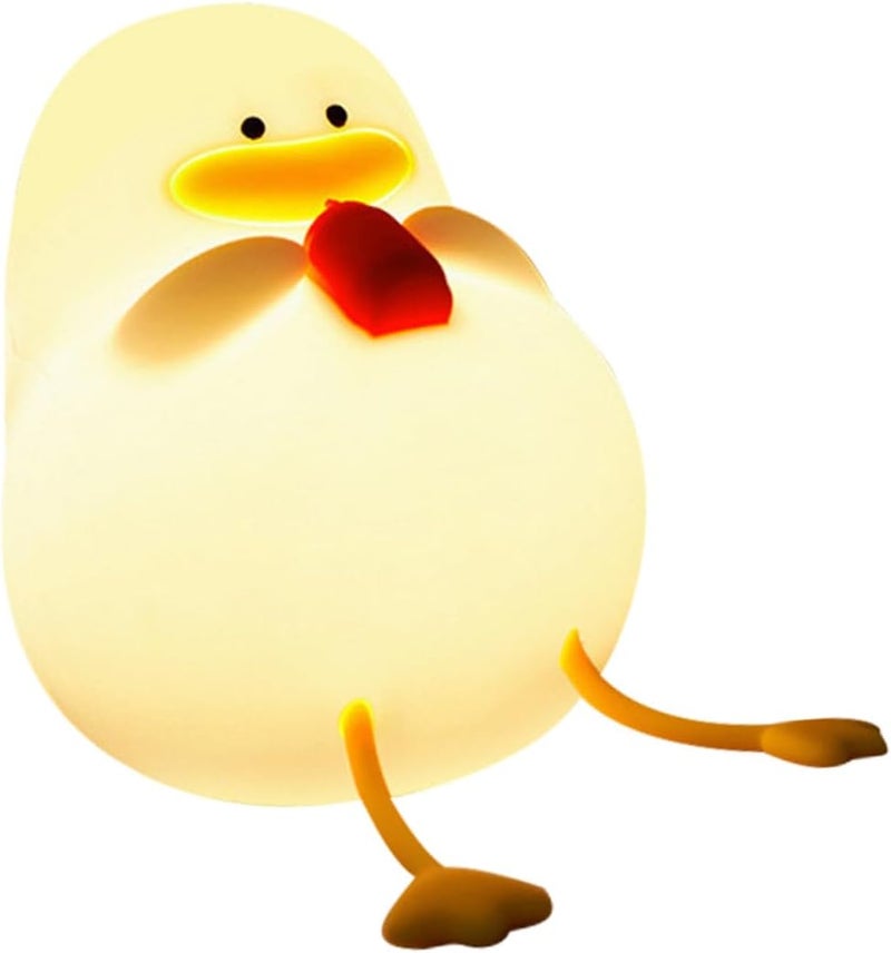 Silicone Duck Night Light Tap LED Rechargeable Nursery Lamp for Bedroom Soft Yellow Glow Nursing Light - Image 1