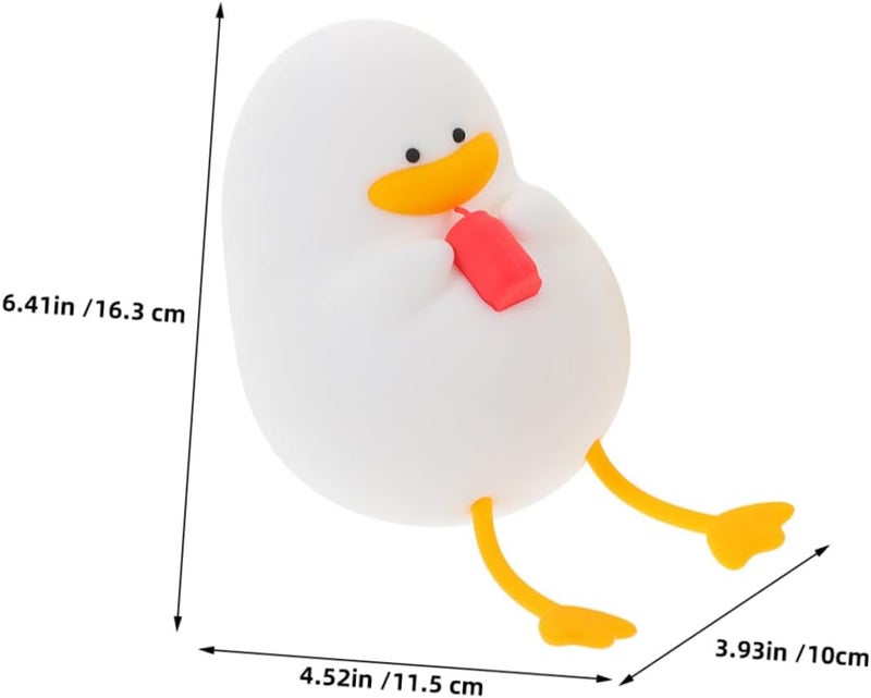 Silicone Duck Night Light Tap LED Rechargeable Nursery Lamp for Bedroom Soft Yellow Glow Nursing Light - Image 2