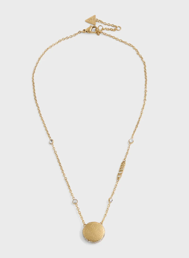 جس Pendent Drop Detail Long Necklace