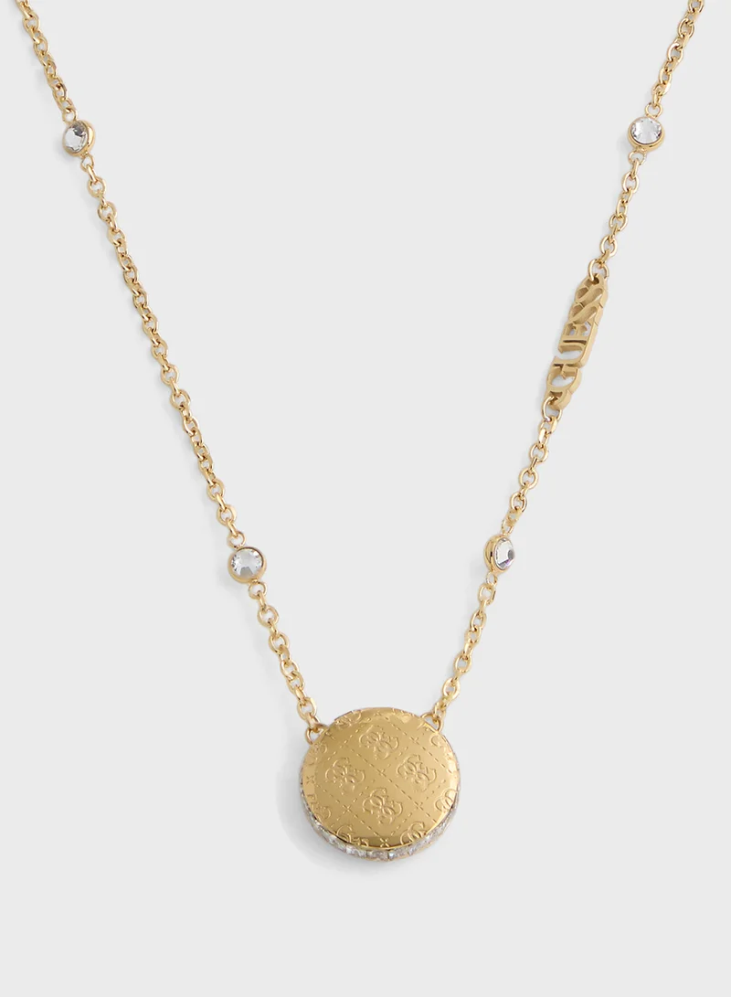 جس Pendent Drop Detail Long Necklace