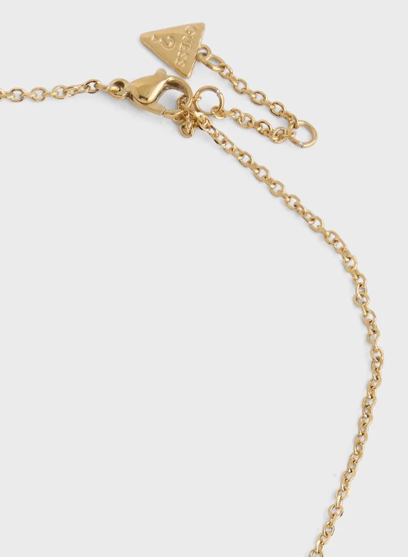 GUESS Pendent Drop Detail Long Necklace