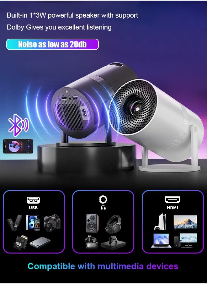 Digisand - X3 Mini Portable Projector 5G Wifi 6 BT 5.2 Android 11 Projector 4K 1080P Full HD Support 13000 Lumens Horizontal Keystone Correction Auto Led Projector 180°Rotating Projector - Image 1