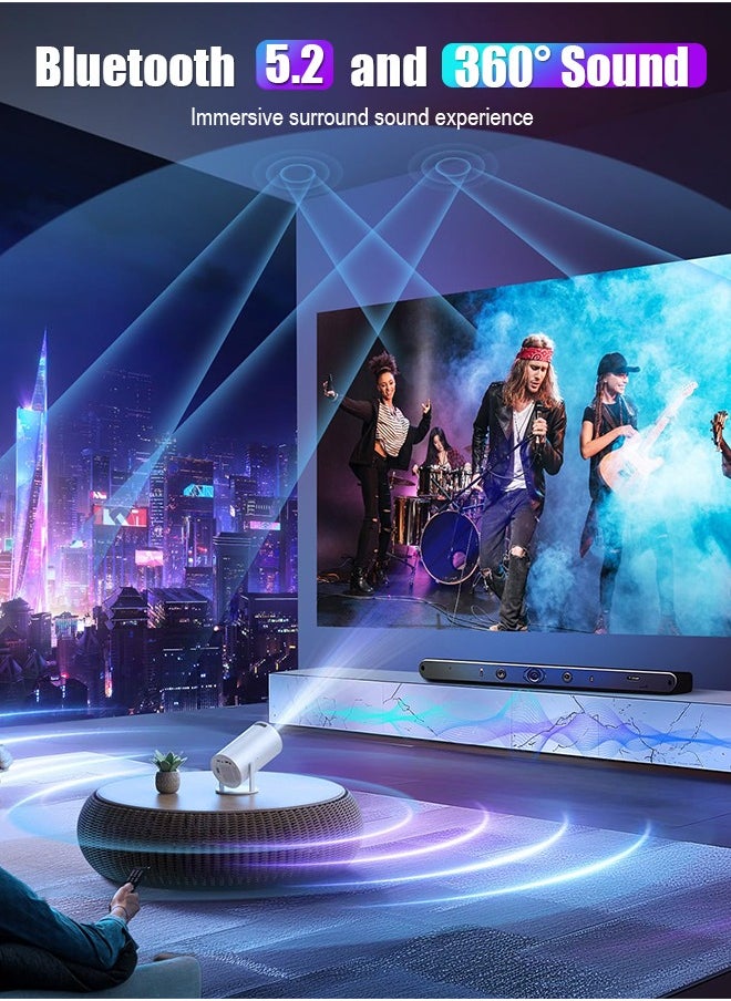 Digisand - X3 Mini Portable Projector 5G Wifi 6 BT 5.2 Android 11 Projector 4K 1080P Full HD Support 13000 Lumens Horizontal Keystone Correction Auto Led Projector 180°Rotating Projector - Image 1