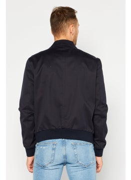 THE KOOPLES Men Plain Vipiteno Bomber Jacket, Navy  - Image 4