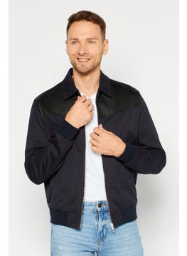 THE KOOPLES Men Plain Vipiteno Bomber Jacket, Navy  - Image 1