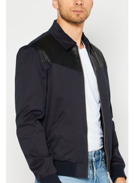 THE KOOPLES Men Plain Vipiteno Bomber Jacket, Navy  - Image 3