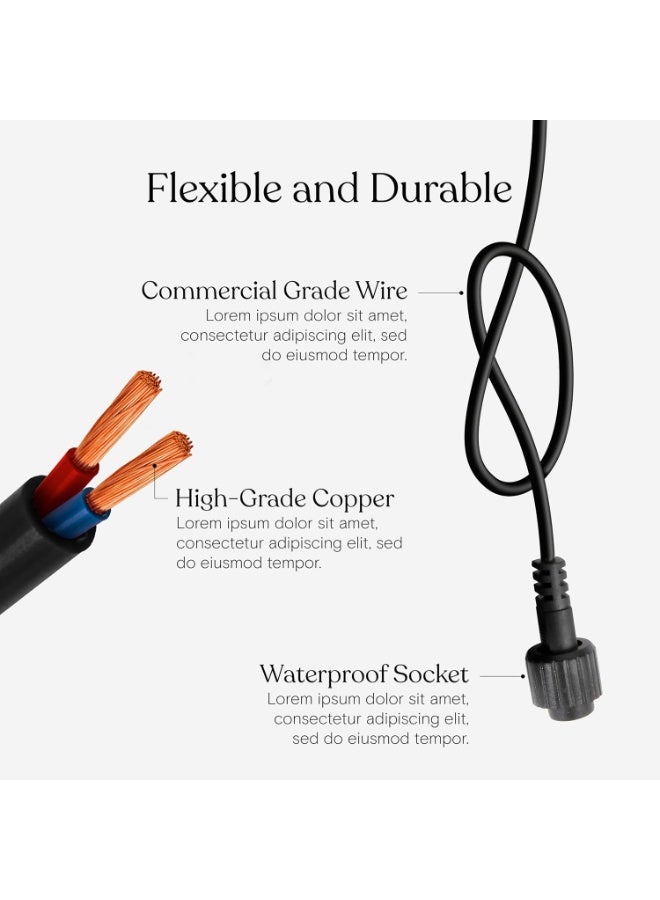 Brightech Ambience Pro Waterproof Extension Cable for Solar Outdoor String Lights, 6 Ft Extension Cord aka Wire for Solar Strip Lights - Image 3