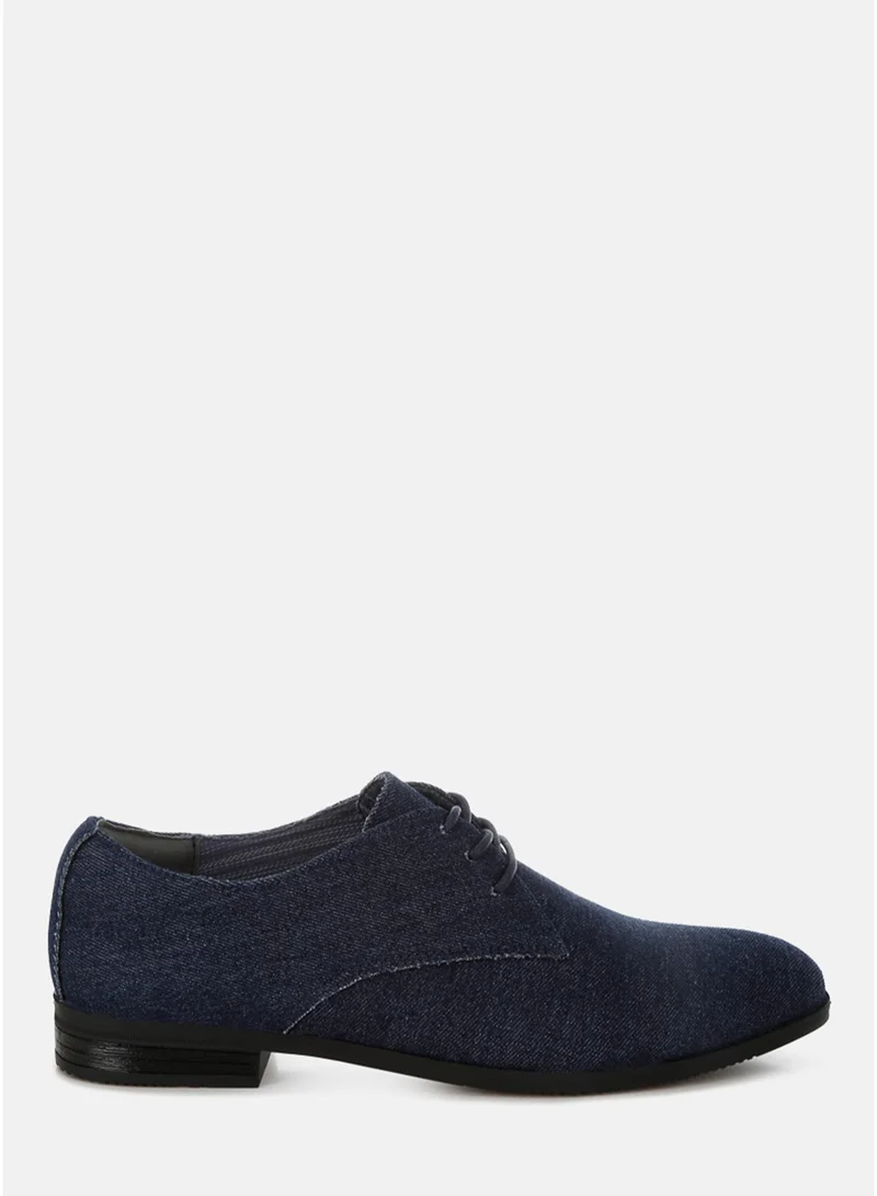 London Rag Men's Denim Oxford Shoes in Navy