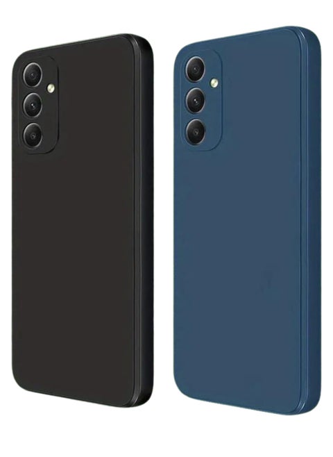 Samsung Galaxy A05S- 2-Pack Matte Silicone Case Cover - Slim, Colorful, Good Grip (Black, Blue)