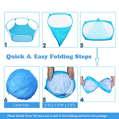 Jacone Portable Cute Blue Hexagon Children Ball Pit, Indoor and Outdoor Easy Folding Ball Play Pool Kids Toy Play Tent with Carry Tote, Balls Not Included - Image 5