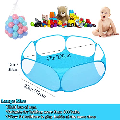 Jacone Portable Cute Blue Hexagon Children Ball Pit, Indoor and Outdoor Easy Folding Ball Play Pool Kids Toy Play Tent with Carry Tote, Balls Not Included - Image 2