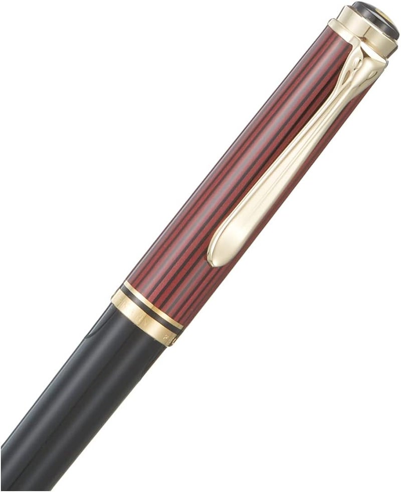 بيليكان Pelikan Souveraen K800 Ballpoint Pen in Black & Red with Gold Trim - Gift Box - Image 3
