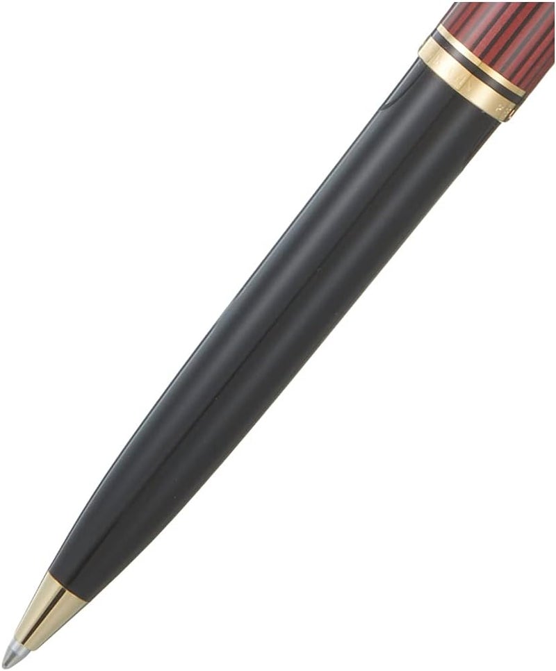 بيليكان Pelikan Souveraen K800 Ballpoint Pen in Black & Red with Gold Trim - Gift Box - Image 2