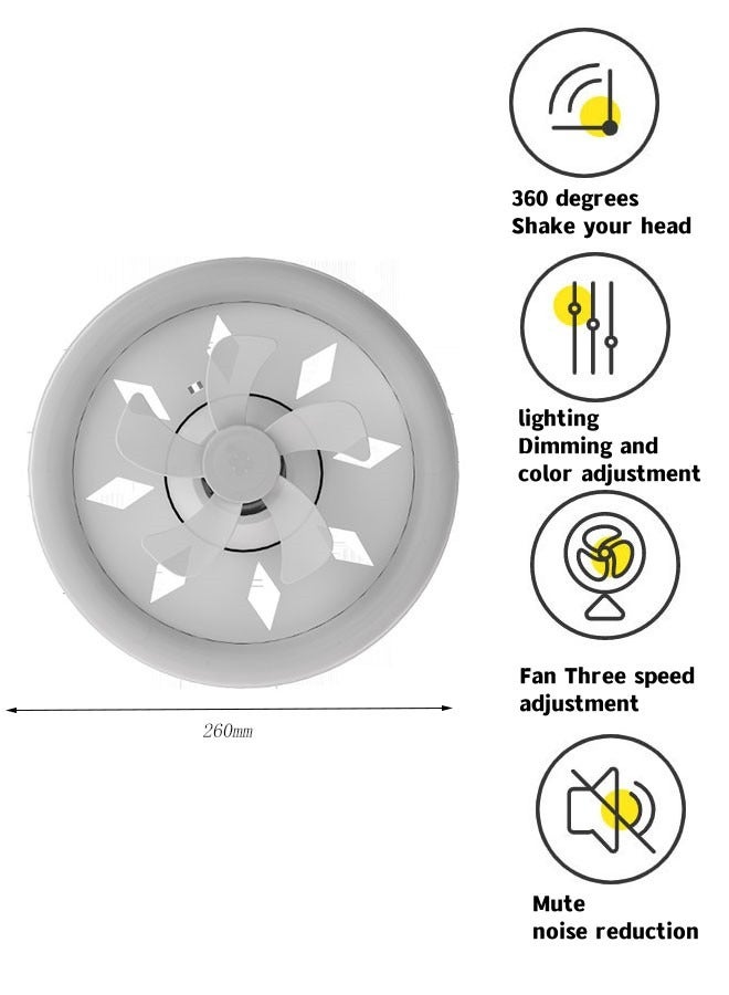 Loquat 48W Chandelier Profile Ceiling Fan with Lights Remote Control  Mute Ceiling Fan Remote Controllable For Bedroom Living Room - Image 2