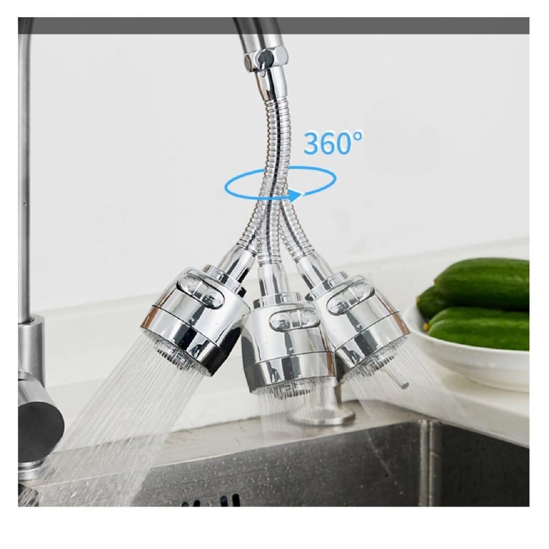 KRIVETY Water Swivel Faucet Head 2 Modes Spray SplashProof 360 Rotatable Spray Head Adapter Anti Splash Tap Booster Shower Water Saving Adjustment for Bathroom Kitchen NOZZELASHORTSPRING - Image 5