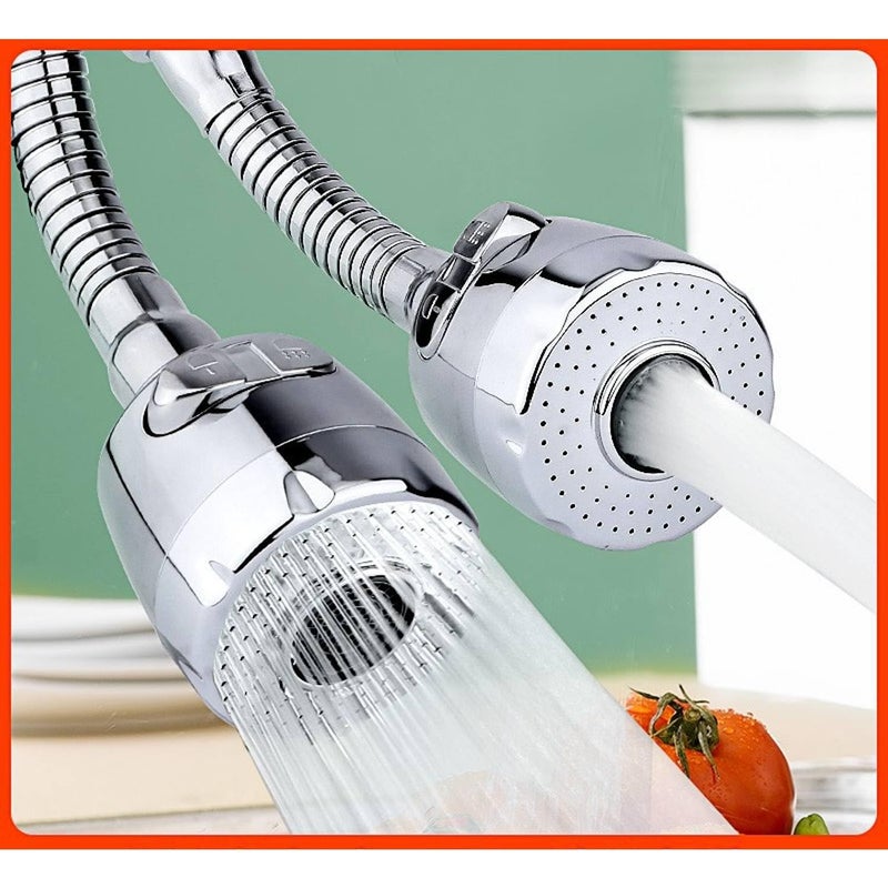 KRIVETY Water Swivel Faucet Head 2 Modes Spray SplashProof 360 Rotatable Spray Head Adapter Anti Splash Tap Booster Shower Water Saving Adjustment for Bathroom Kitchen NOZZELASHORTSPRING - Image 2