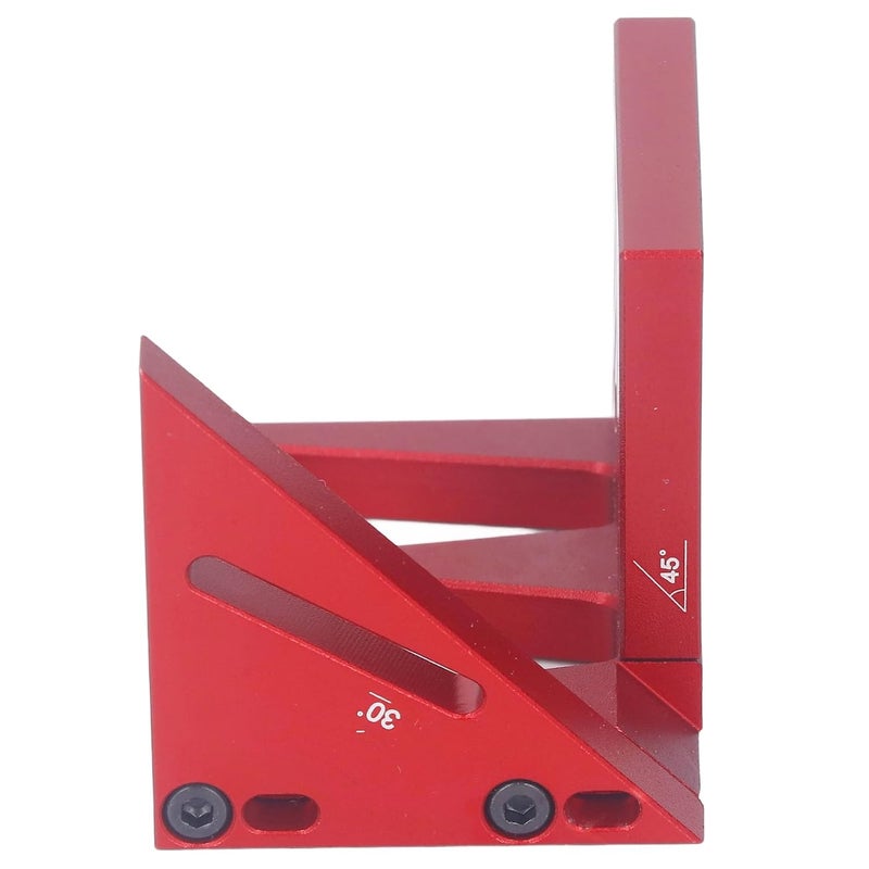 Red Aluminum Alloy Multi Angle 3D Protractor Precision Woodworking Ruler with Dovetail Templates - Image 5