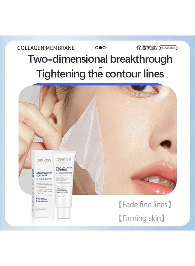 Dinkiss Aqua Collagen Soft Mask，Anti-aging Peel-off Mask for Face & Neck | Firming & Lifting Care | Reduces Wrinkles & Pores | Deep Hydration & Moisturization - Image 4
