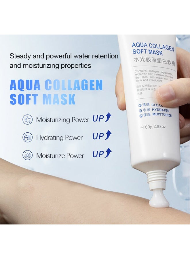 Dinkiss Aqua Collagen Soft Mask，Anti-aging Peel-off Mask for Face & Neck | Firming & Lifting Care | Reduces Wrinkles & Pores | Deep Hydration & Moisturization - Image 3