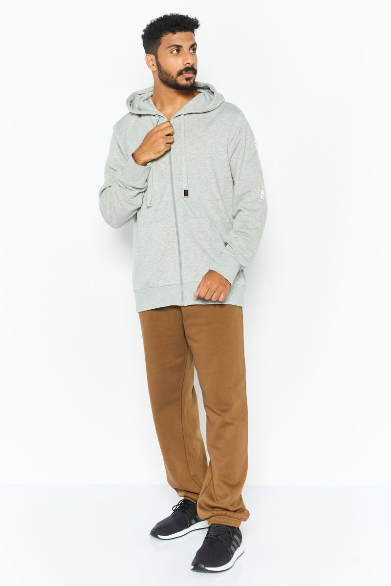 Bench سويت شيرت رجالي بغطاء رأس بأكمام طويلة بلون رمادي فاتح - Image 2