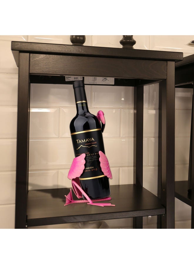 NIBEMINENT Flamingo Shaped Wine Bottle Holder Pink 26.9 x 20.6cm - Image 5