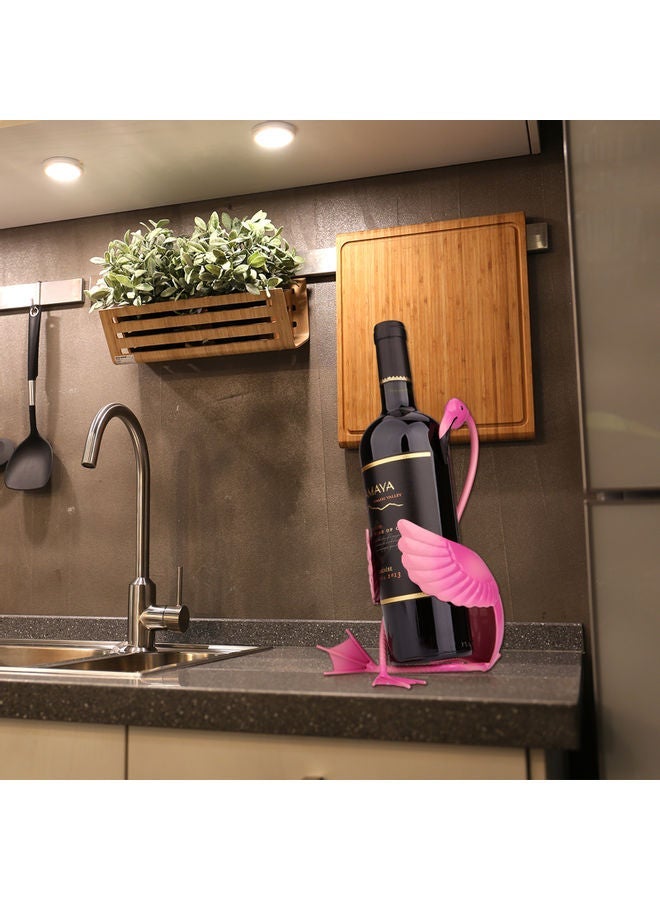NIBEMINENT Flamingo Shaped Wine Bottle Holder Pink 26.9 x 20.6cm - Image 4