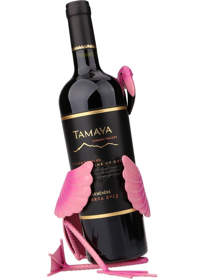 NIBEMINENT Flamingo Shaped Wine Bottle Holder Pink 26.9 x 20.6cm - Image 3