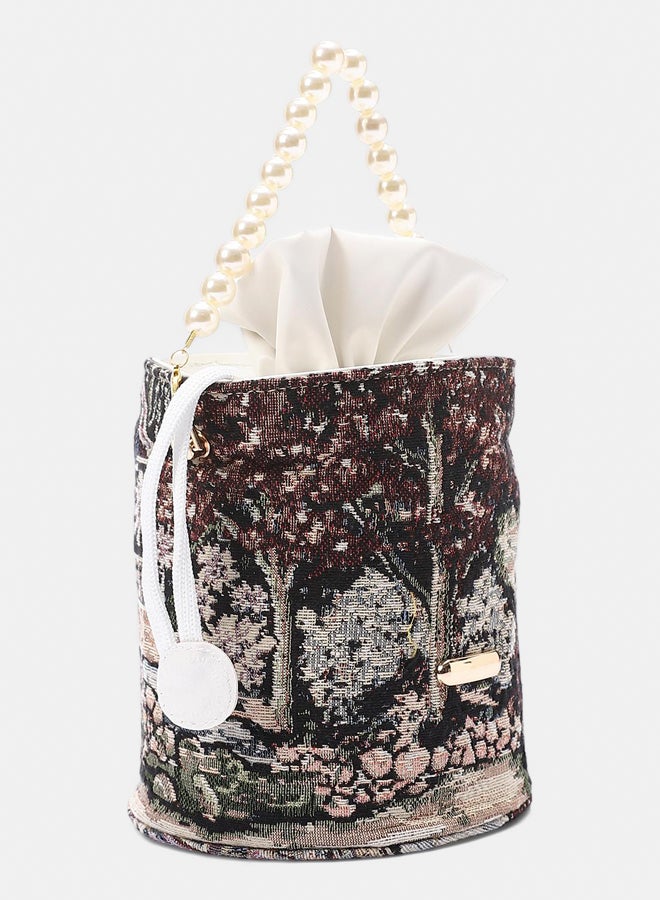 XO Style Bucket bag with pearl handle for women 