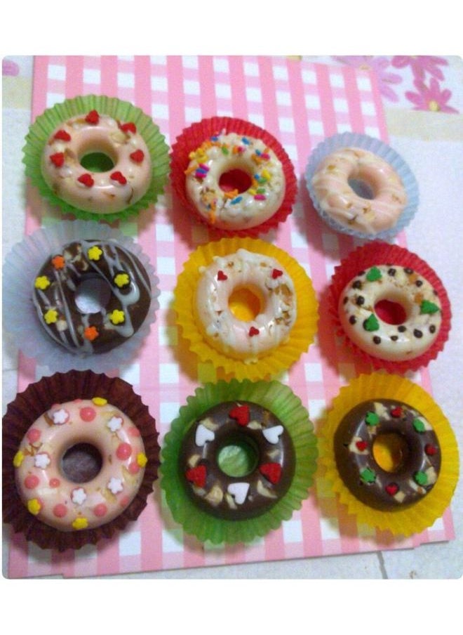 Generic - Donut Mold 6 Even 8 Even Steamed Rice Cake Water Tower Cake Dessert Hollow Circle Silicone Baking High Temperature Oven Available-Specification:6 Donuts In A Row (random Color) - Image 1