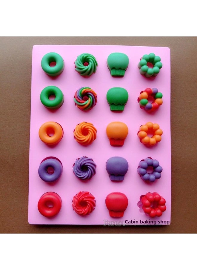 Generic - Donut Mold 6 Even 8 Even Steamed Rice Cake Water Tower Cake Dessert Hollow Circle Silicone Baking High Temperature Oven Available-Specification:6 Donuts In A Row (random Color) - Image 1