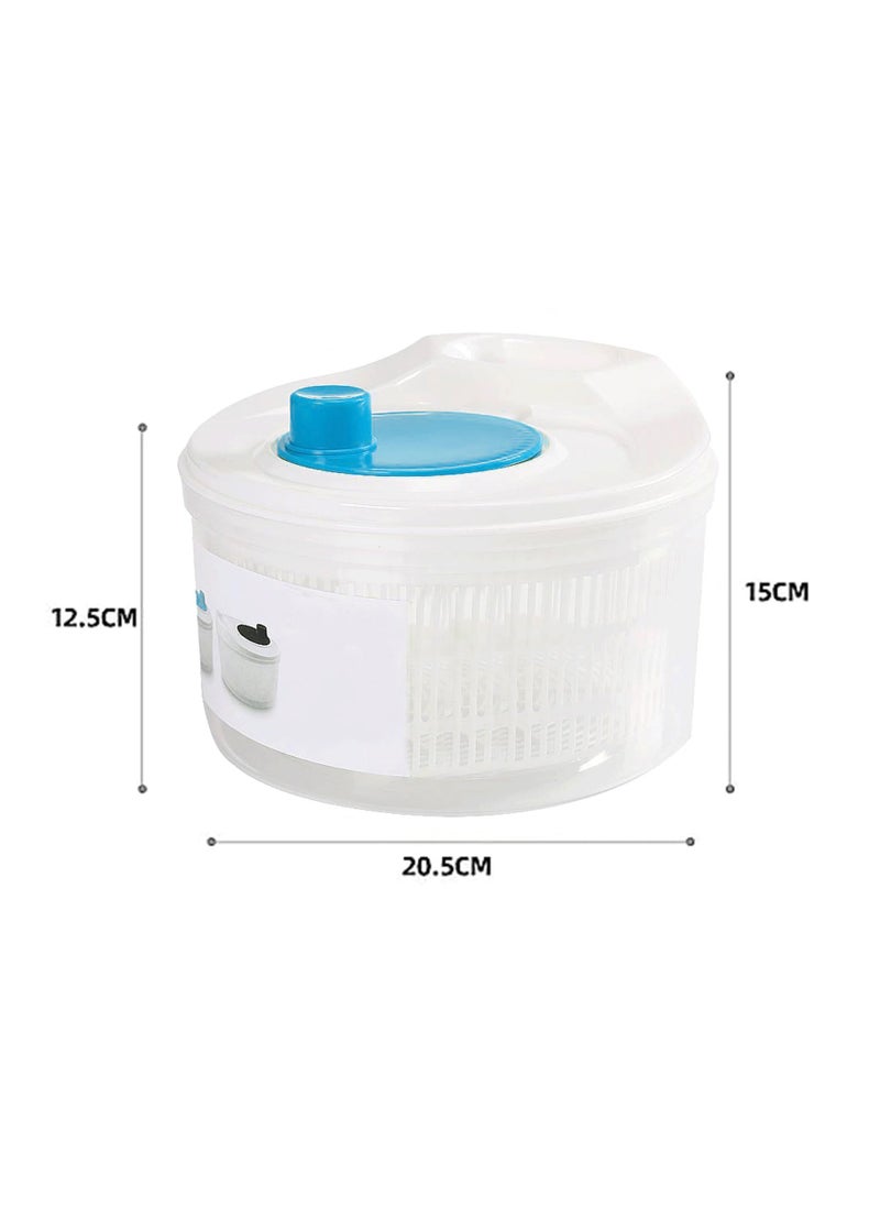 Bonita - Large Capacity Salad Spinner Fruit and Vegetable Washer,Vegetable Quick Dryer Oil Shaker Dry off and Drain Vegetable Wash & Salad Making Bowl with Plastic Colander (BLUE) - Image 1