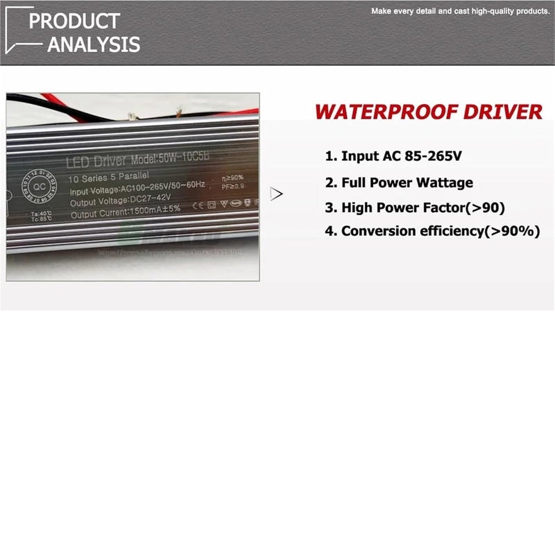 70W 2100mA LED Driver AC85 265V Waterproof Power Supply For Outdoor Floodlight DIY - Image 4
