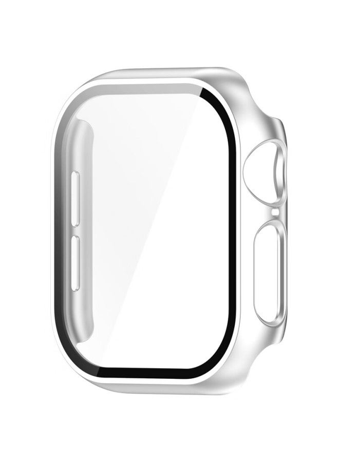 Kmaxai Compatible With Apple Watch S10 Protective Film + Case, All-in Full Coverage, For Apple Watch 10 46mm Screen Protector & Protective Case, Hard Shell + Tempered Glass, Silver - Image 5