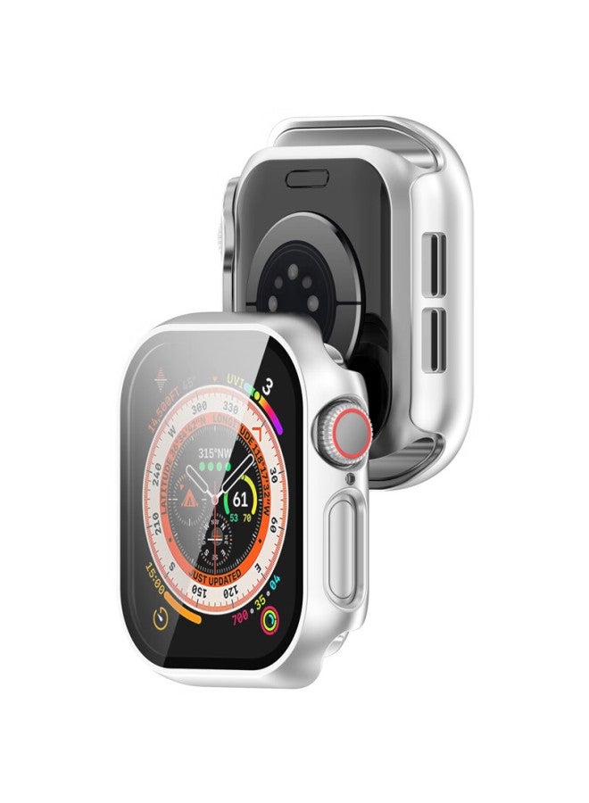 Kmaxai Compatible With Apple Watch S10 Protective Film + Case, All-in Full Coverage, For Apple Watch 10 46mm Screen Protector & Protective Case, Hard Shell + Tempered Glass, Silver - Image 3