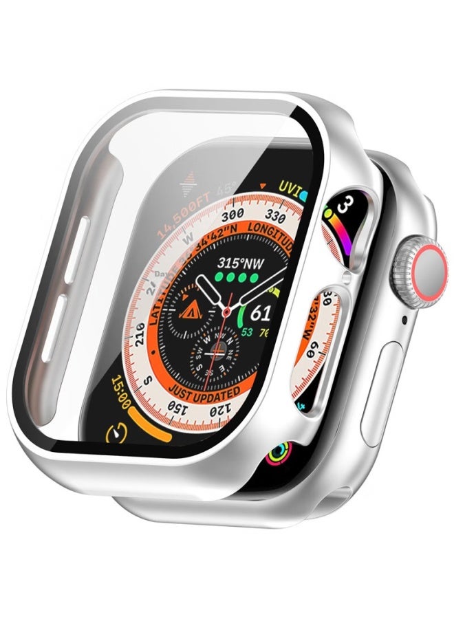 Kmaxai Compatible With Apple Watch S10 Protective Film + Case, All-in Full Coverage, For Apple Watch 10 46mm Screen Protector & Protective Case, Hard Shell + Tempered Glass, Silver - Image 4