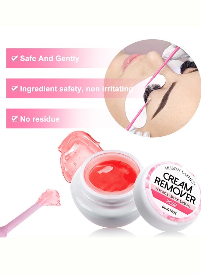 ARISON LASHES Eyelash Extension Remover Cream 5G, Lash Extension Remover Dissolves Powerful For Lash Extensions Lash Glue Remover Low Irritation For Sensitive Skin (Rose) - Image 2