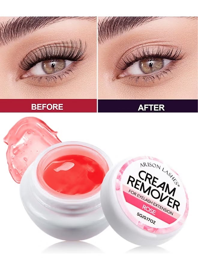 ARISON LASHES Eyelash Extension Remover Cream 5G, Lash Extension Remover Dissolves Powerful For Lash Extensions Lash Glue Remover Low Irritation For Sensitive Skin (Rose) - Image 1