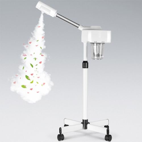 Nova Microdermabrasion Professional Facial Steamer On Wheels Ionic Ozone with Hot Mist Function Stand Facial Steamer for Personal Home Salon Spa Skin Cleaning - Image 1