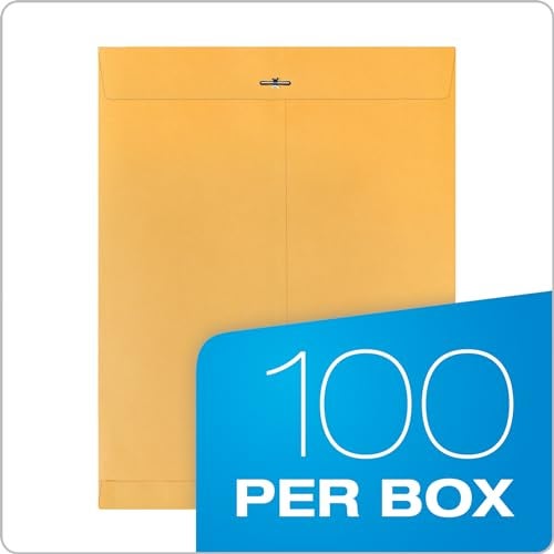 Quality Park 12 x 15-1/2 Clasp Envelopes, Clasp and Gummed Closures, for Oversized Papers, Drawings or Posters, 32 lb Kraft Paper, 100/Box (QUA37810) - Image 4