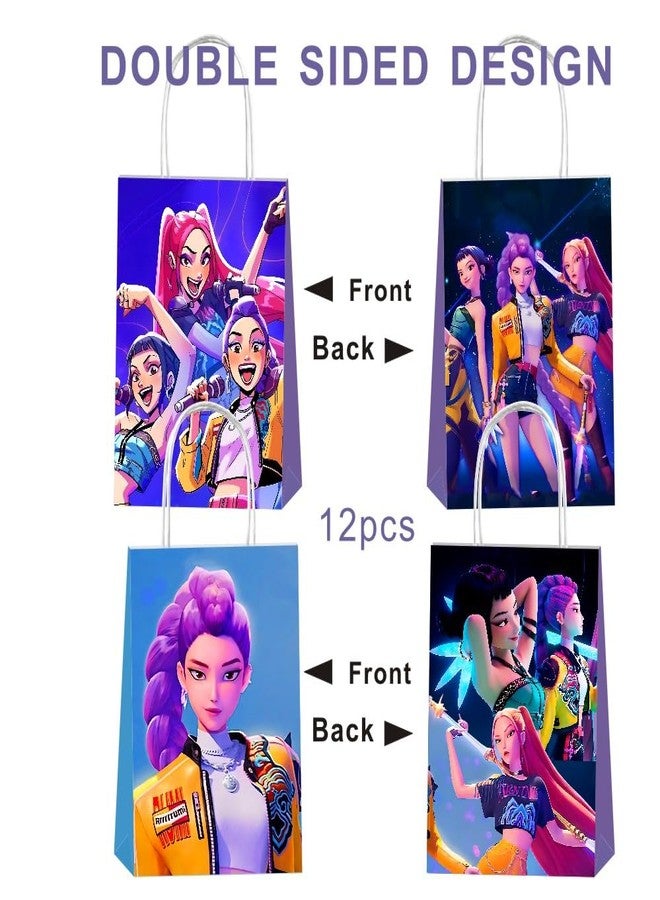 YEEFIGRO 12pcs Demon Movie Hunters Party Gift Bags with Handles,Girl Birthday Party Supplies for Demon Movie Hunters Party Decorations - Image 2