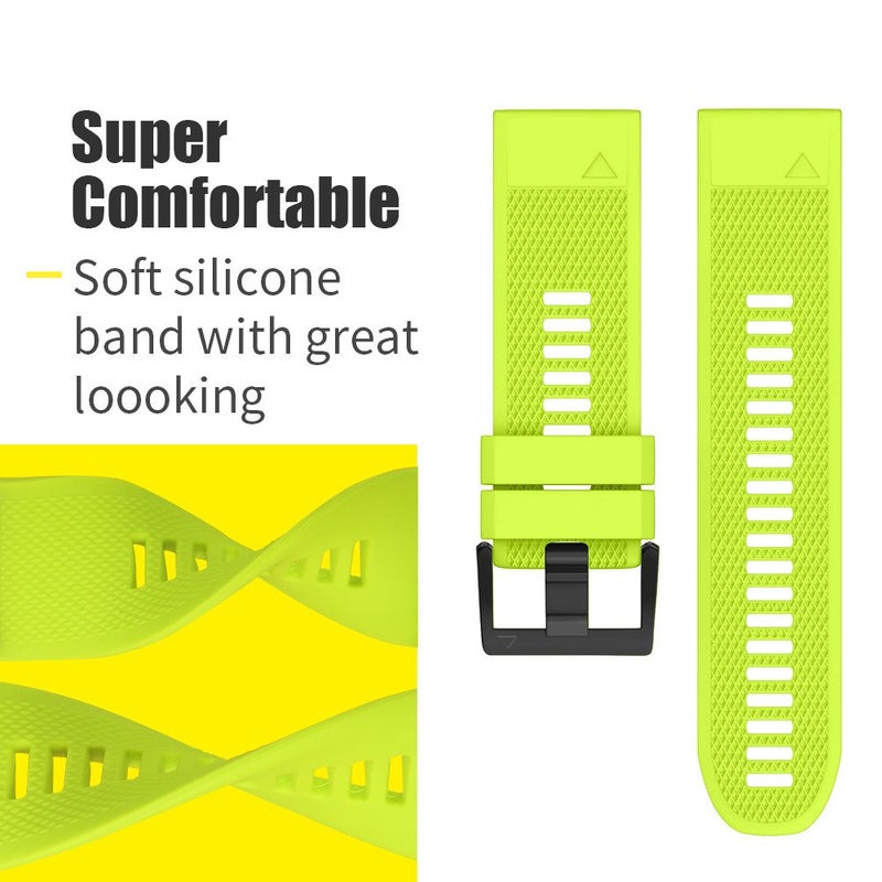 ANCOOL for Fenix 5/Fenix 6/Fenix 7 Band 22mm Silicone Watch Band for Fenix 8 Fenix E 47mm/Fenix 5 Plus/Fenix 6 Pro/Fenix 7 Pro/Forerunner 935(Green) - Image 5