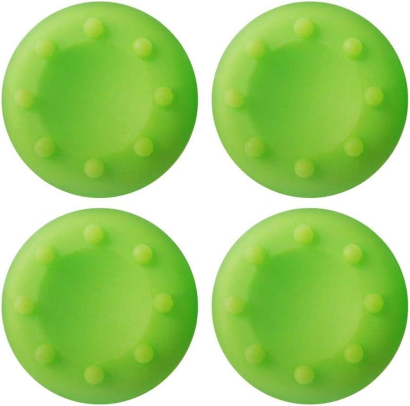4PCS Thumb Stick Grips Caps Silicone Analog Thumbstick Grips Cover for Xbox One Xbox 360 PS5 PS3 PS4 PS4 Pro Slim Accessories (Green)