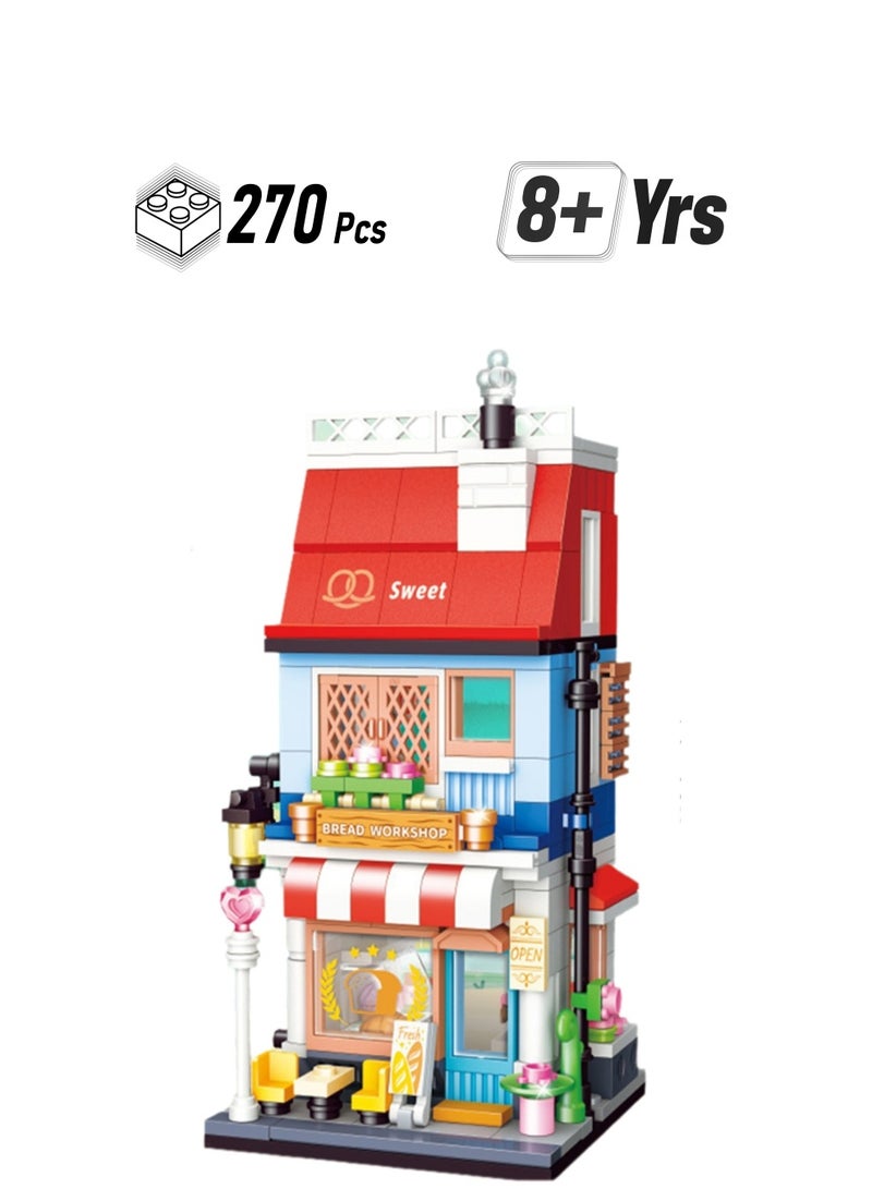 Wheat Bakery 270pcs, Street View House Set Building Block Toys, Educational Assembly Model Gift For Children - Image 1