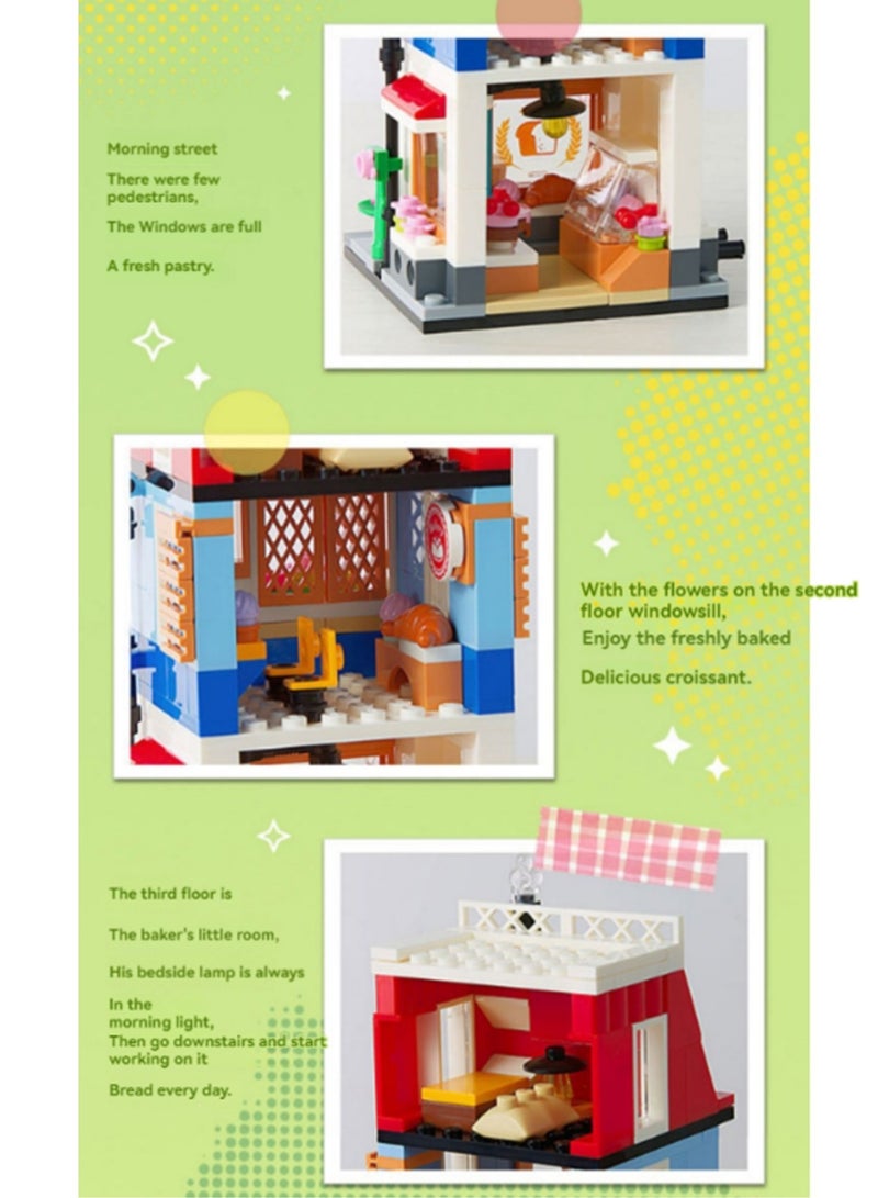 Wheat Bakery 270pcs, Street View House Set Building Block Toys, Educational Assembly Model Gift For Children - Image 3