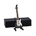 Dselvgvu Wooden Miniature Electric Guitar with Stand and Case Mini Musical Instrument Electric Guitar Replica Collectible Figurines Model Home Decoration Display Ornament Black 392x124x037 - Image 3