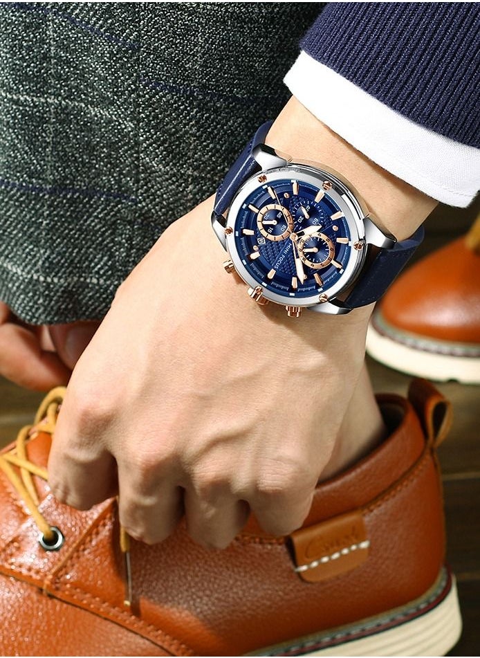 Men's Quartz Wrist Watch Leather Strap -Blue - pzsku/ZD9FEBF833A13ABE30438Z/45/_/1693385118/a608a228-522c-4f65-b4e0-02b72e576ea3