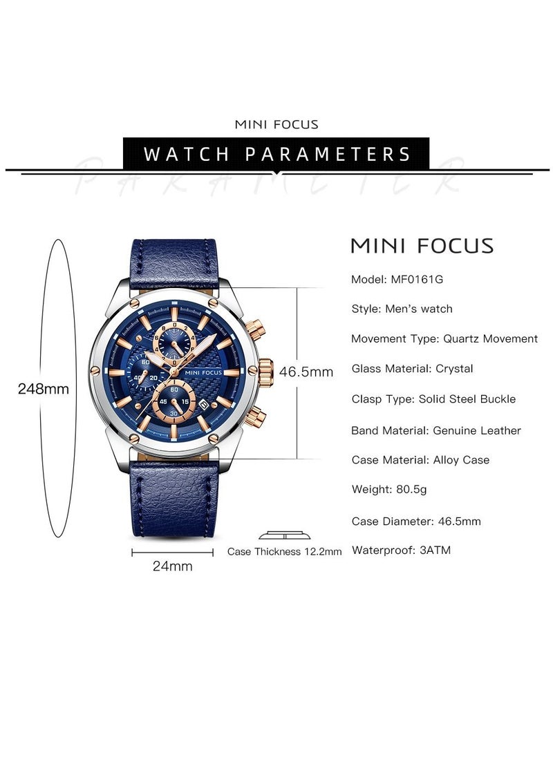 Men's Quartz Wrist Watch Leather Strap -Blue - pzsku/ZD9FEBF833A13ABE30438Z/45/_/1693385120/bcd5b3e9-9caa-4d7a-96c6-76f4f0ee44b7