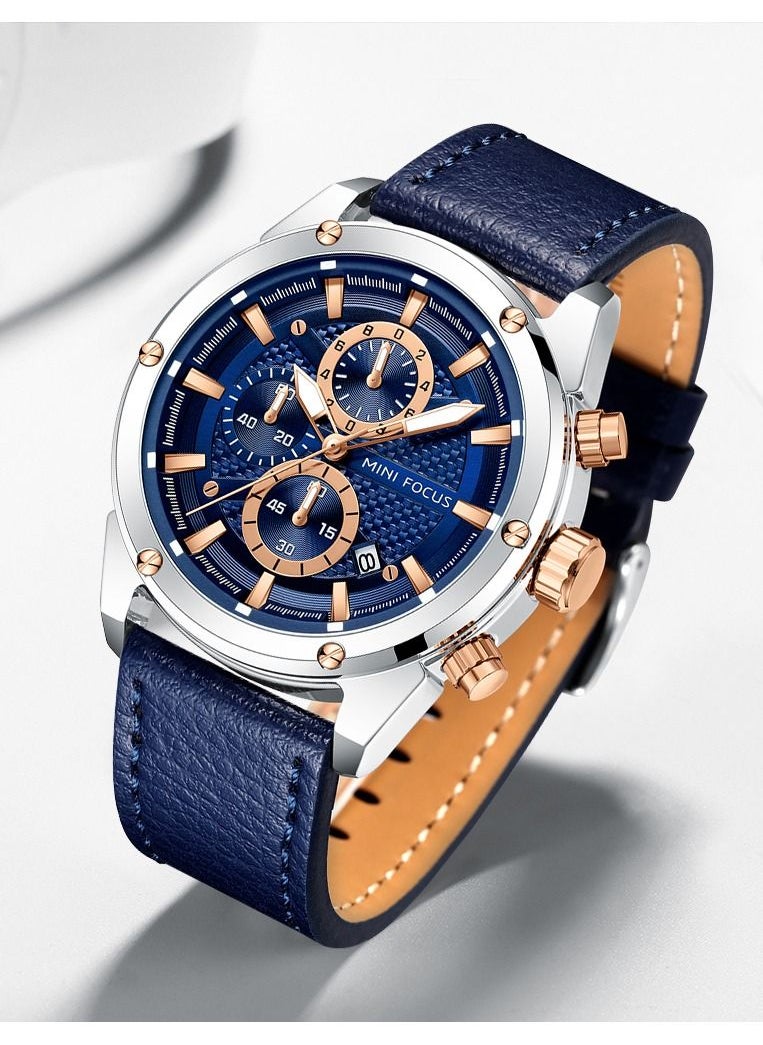 Men's Quartz Wrist Watch Leather Strap -Blue - pzsku/ZD9FEBF833A13ABE30438Z/45/_/1693385121/425c7a0b-f48d-4f53-bc94-4cab88cb563a