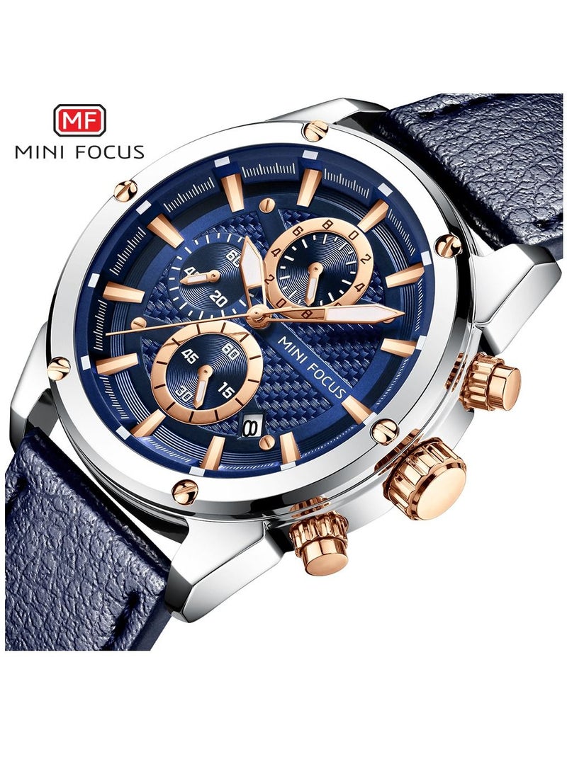 Men's Quartz Wrist Watch Leather Strap -Blue - pzsku/ZD9FEBF833A13ABE30438Z/45/_/1693385122/25d01c5a-c5de-497a-ae53-e4376f6c9524